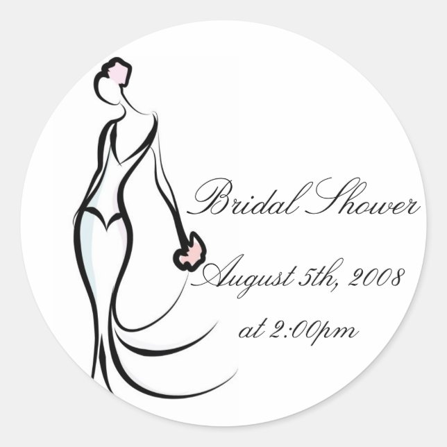 Elegant Brushstroke Bride Stickers (Front)