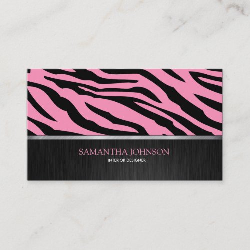 Elegant Bubblegum Pink and Black Zebra Business Cards