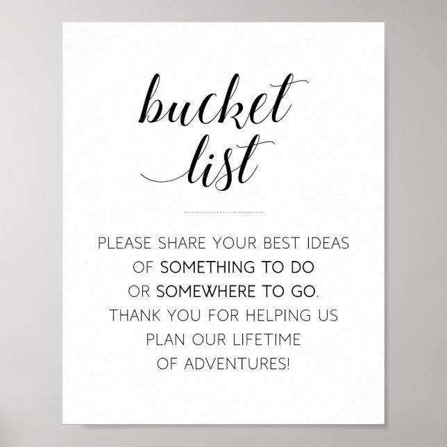 Elegant Bucket List Wedding Guest Book (Front)