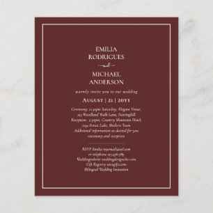 Elegant BUDGET Burgundy PHOTO Wedding Typography Flyer