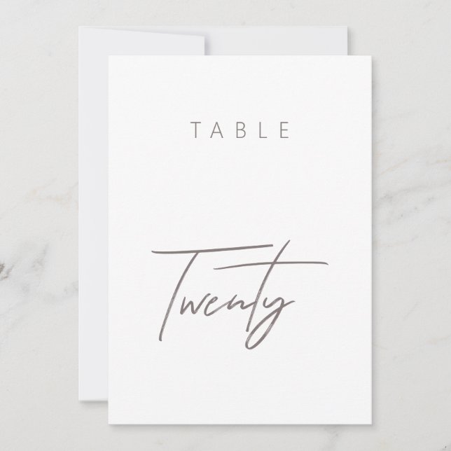 Elegant Budget Calligraphy Wedding Table Number (Front)