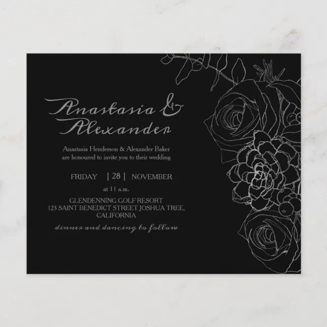 Elegant Budget Invitation to wedding ceremony. Flyer | Zazzle