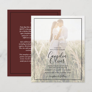 Elegant Budget PHOTO Overlay Burgundy Wedding Chic