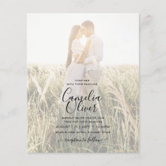 Elegant Budget PHOTO Overlay Burgundy Wedding Chic Flyer