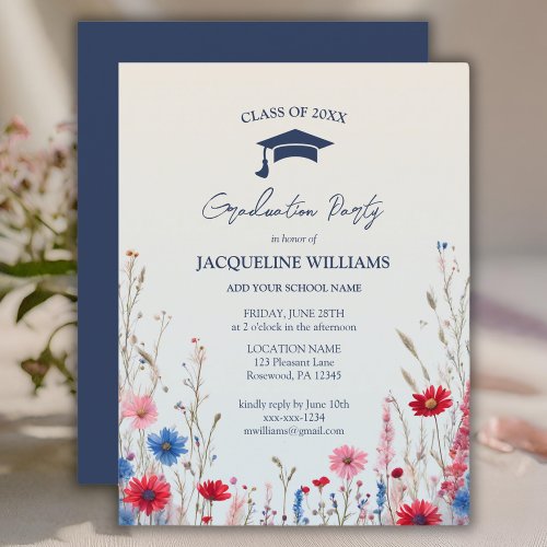 Elegant Budget Spring Wildflower Graduation