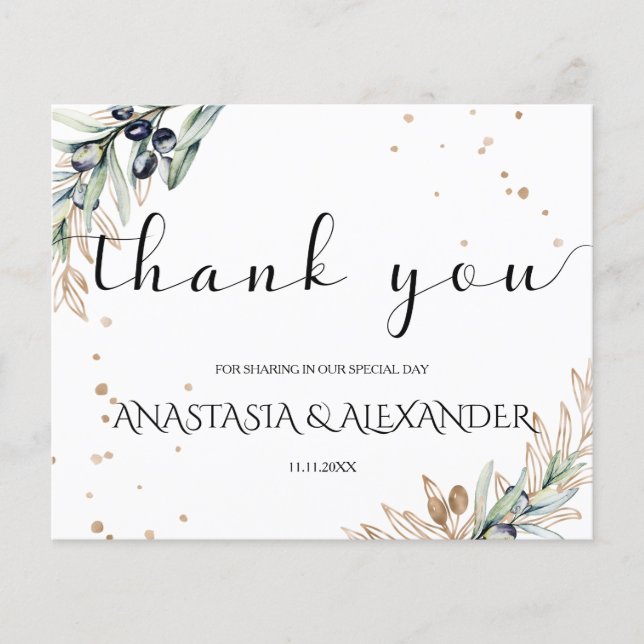 Elegant/Budget/ Thank You Card. Flyer (Front)