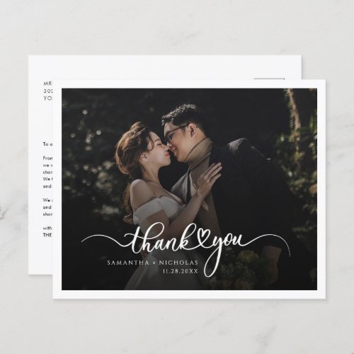 Elegant Budget Thank You Wedding Photo Card