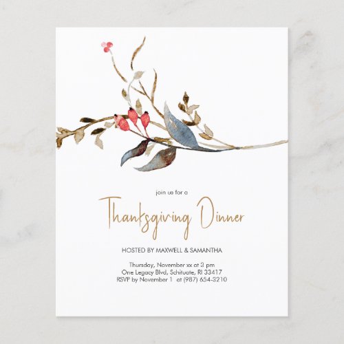 Elegant Budget Thanksgiving Invitations
