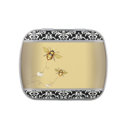 Elegant Bumble Bee Baby Shower Candy Jelly Belly Candy Tin