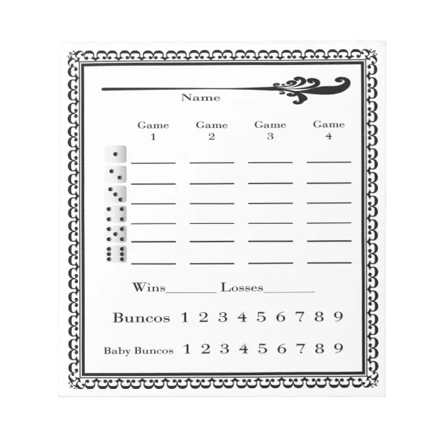 elegant-bunco-score-sheet-notepad-zazzle for Free Printable Christmas Bunco Score Sheets Elegant Bunco Score Sheet Notepad | Zazzle for Free Printable Christmas Bunco Score Sheets