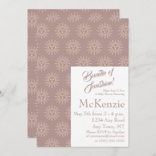 Elegant Bundle Of Sunshine Celestial Baby Shower Invitation
