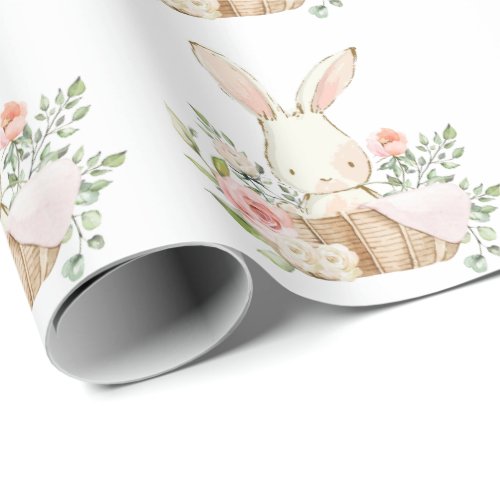 Elegant Bunny Rabbit Baby Shower Wrapping Paper
