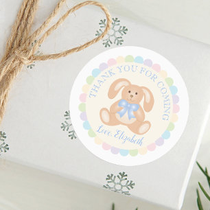 Elegant Bunny Rabbit Kids Birthday Party Thank You Labels