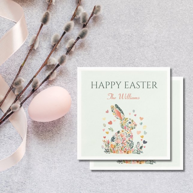 Elegant Bunny Spring Brunch Napkins (Creator Uploaded)