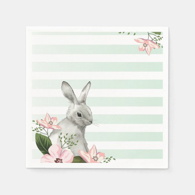 Elegant Bunny striped design Napkins (Front)