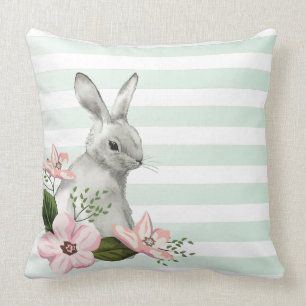Elegant Bunny striped design Throw Pillow