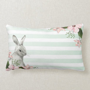 Elegant Bunny striped Lumbar Pillow