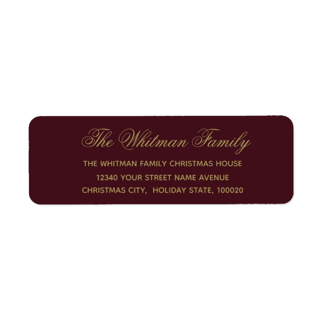 Elegant Burgundy Address Label (Front)