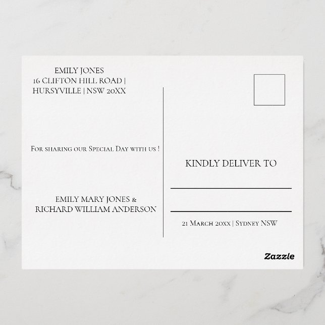 Elegant Burgundy Agate Foil Invitation Postcard (Back)