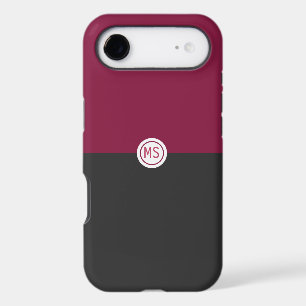 Elegant Burgundy and Black Monogram iPhone 17 Air Case