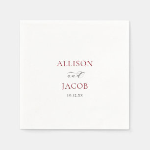 Elegant Burgundy and Black Wedding Napkins