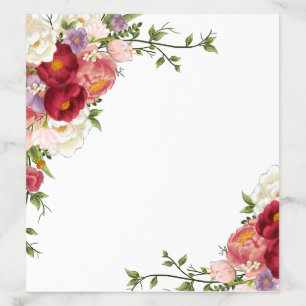 Elegant Burgundy and Crimson Blush Floral Wedding Envelope Liner