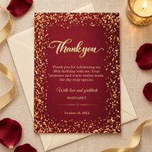 Elegant Burgundy and Gold Eighty Birthday Party