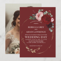 Elegant Burgundy and Gold Floral Photo Overlay