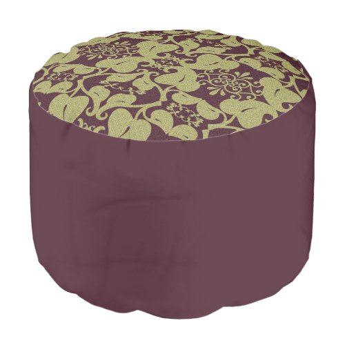 Elegant Burgundy And Gold  Ottoman