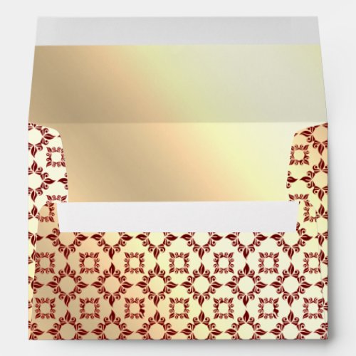 Elegant Burgundy and Gold Pattern Envelope