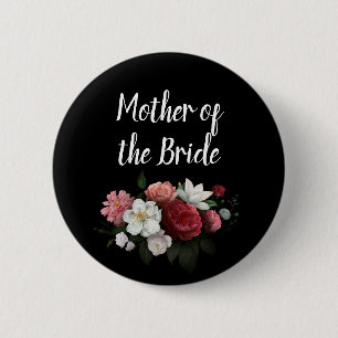 Elegant Burgundy and Pink Mother of the Bride Button