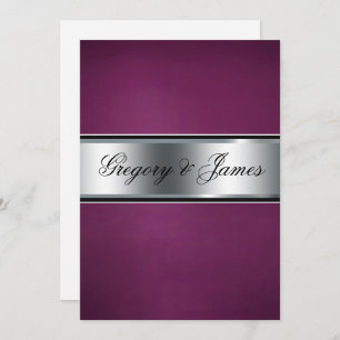 Elegant Burgundy and Silver Wedding Invitation, Invitation