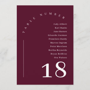 Elegant Burgundy Arch Wedding Seating Chart Table  Invitation