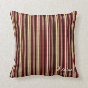 burgundy and tan throw pillows