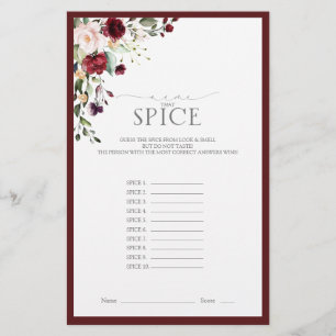 Elegant Burgundy Blush Floral Bridal Shower Game