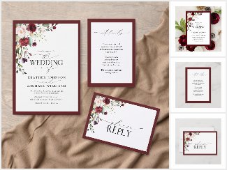 Elegant Burgundy Blush Floral Watercolor Script
