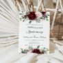 Elegant Burgundy Blush Floral Wedding Anniversary Invitation