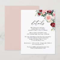 Elegant Burgundy Blush Floral Wedding Details