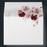 Elegant Burgundy Blush Pink Roses Floral Wedding  Envelope<br><div class="desc">This Wedding Envelope is a beautiful and sophisticated way to send out your wedding invitations. The combination of the rich burgundy and soft dusty pink tones, along with the delicate textures of the pampas grass, creates a captivating and eye-catching design. The watercolor effect used for the blooming roses and foliage...</div>