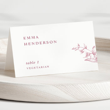 Elegant Burgundy  Blush Pink Wedding Place Cards by One2InspireDesigns at Zazzle