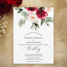 Elegant Burgundy Blush Watercolor Floral