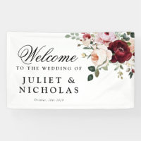Elegant Burgundy & Blush Watercolor Floral Wedding