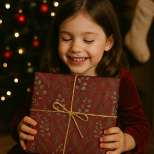Elegant Burgundy Botanical Holiday  Tissue Paper