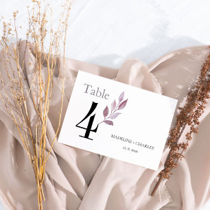 Elegant Burgundy Branch Leaves Wedding Table card 