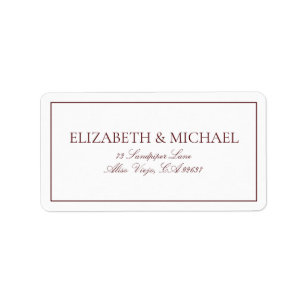 Elegant Burgundy Classic Script Label