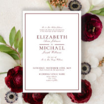 Elegant Burgundy Classic Script Wedding Invitation