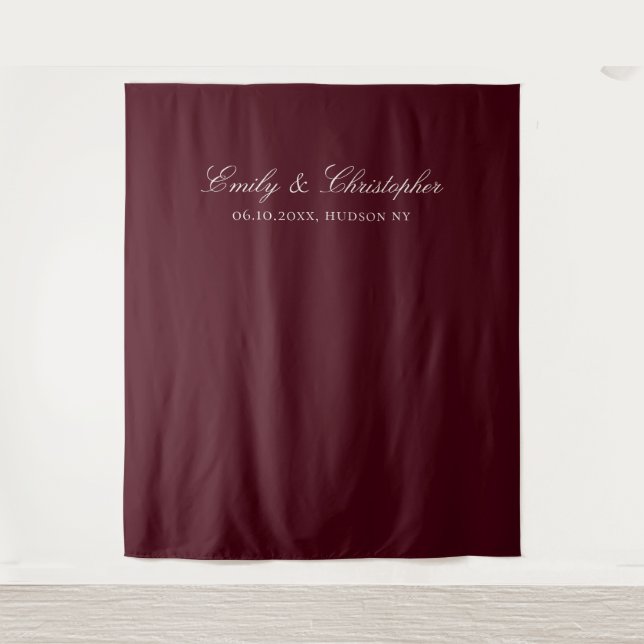 Elegant Burgundy Classic Wedding Backdrop (Front)