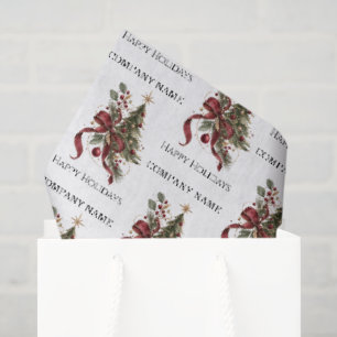 Elegant Burgundy Corporate Christmas Holiday Tissue Paper