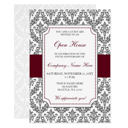 elegant burgundy corporate party invitation zazzle com