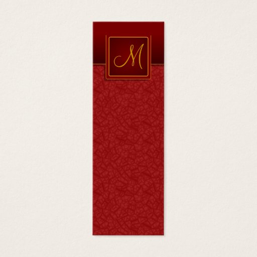 Customizable Elegant Burgundy Crackle Finish Bookmark Business Card